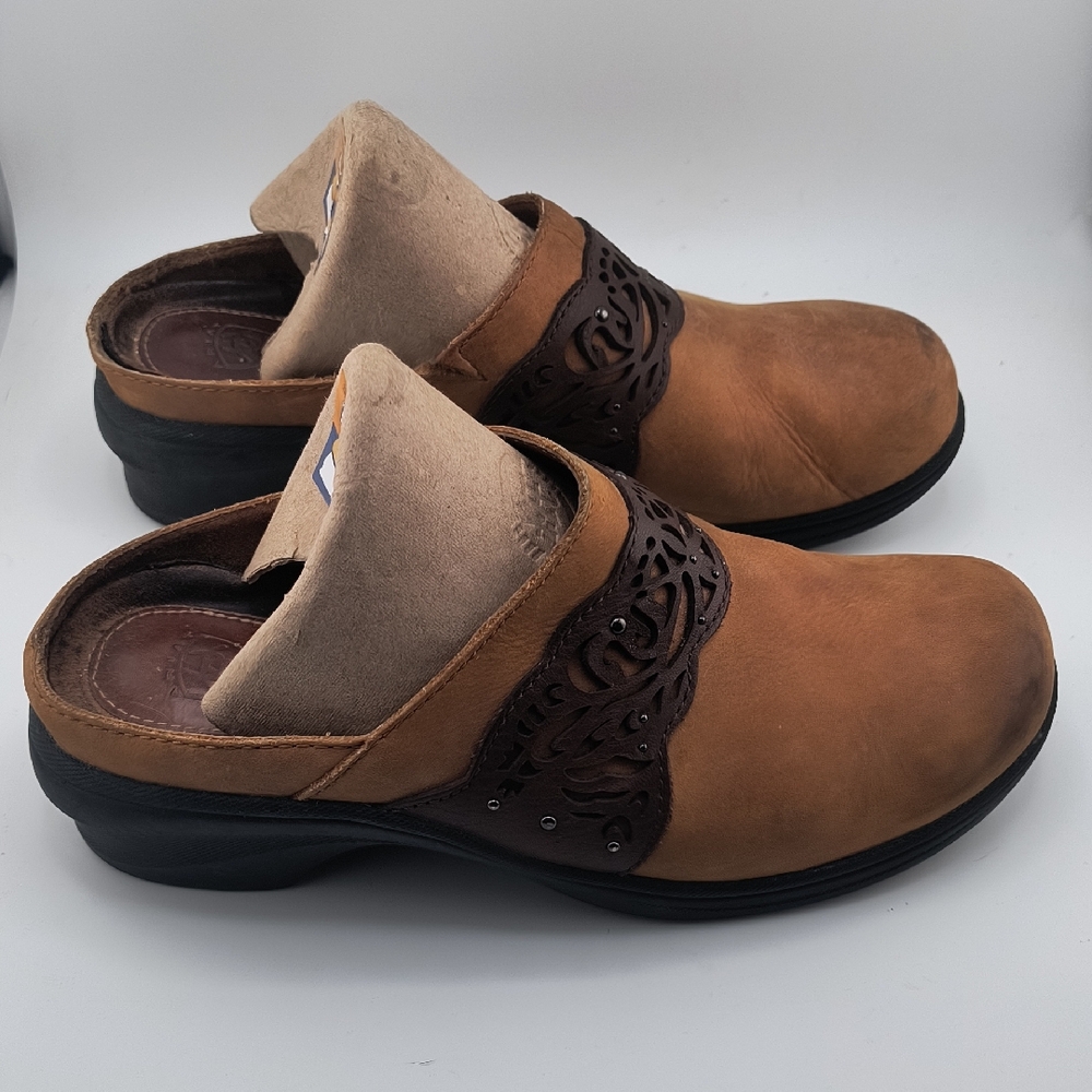 Ariat Brown and Black Slip-On Clogs Western Inspired Sophisticated Yet Casual